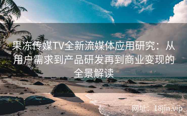 果冻传媒TV全新流媒体应用研究:从用户需求到产品研发再到商业变现的全景解读