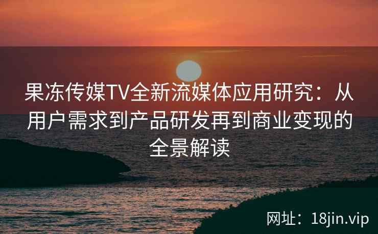 果冻传媒TV全新流媒体应用研究：从用户需求到产品研发再到商业变现的全景解读
